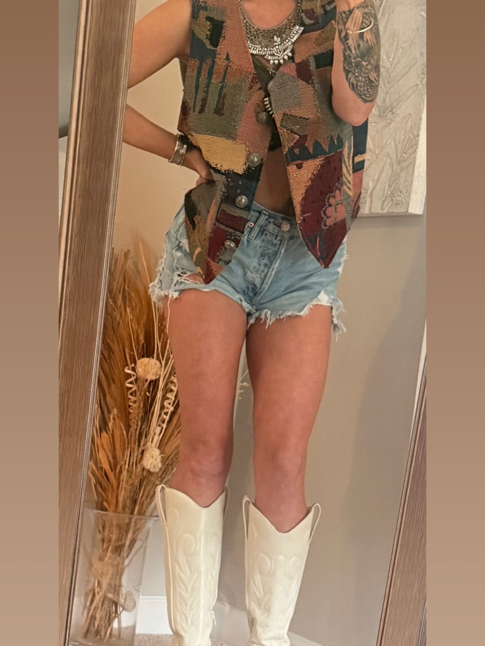 Vintage Roper southwestern 90’s geometric Vest